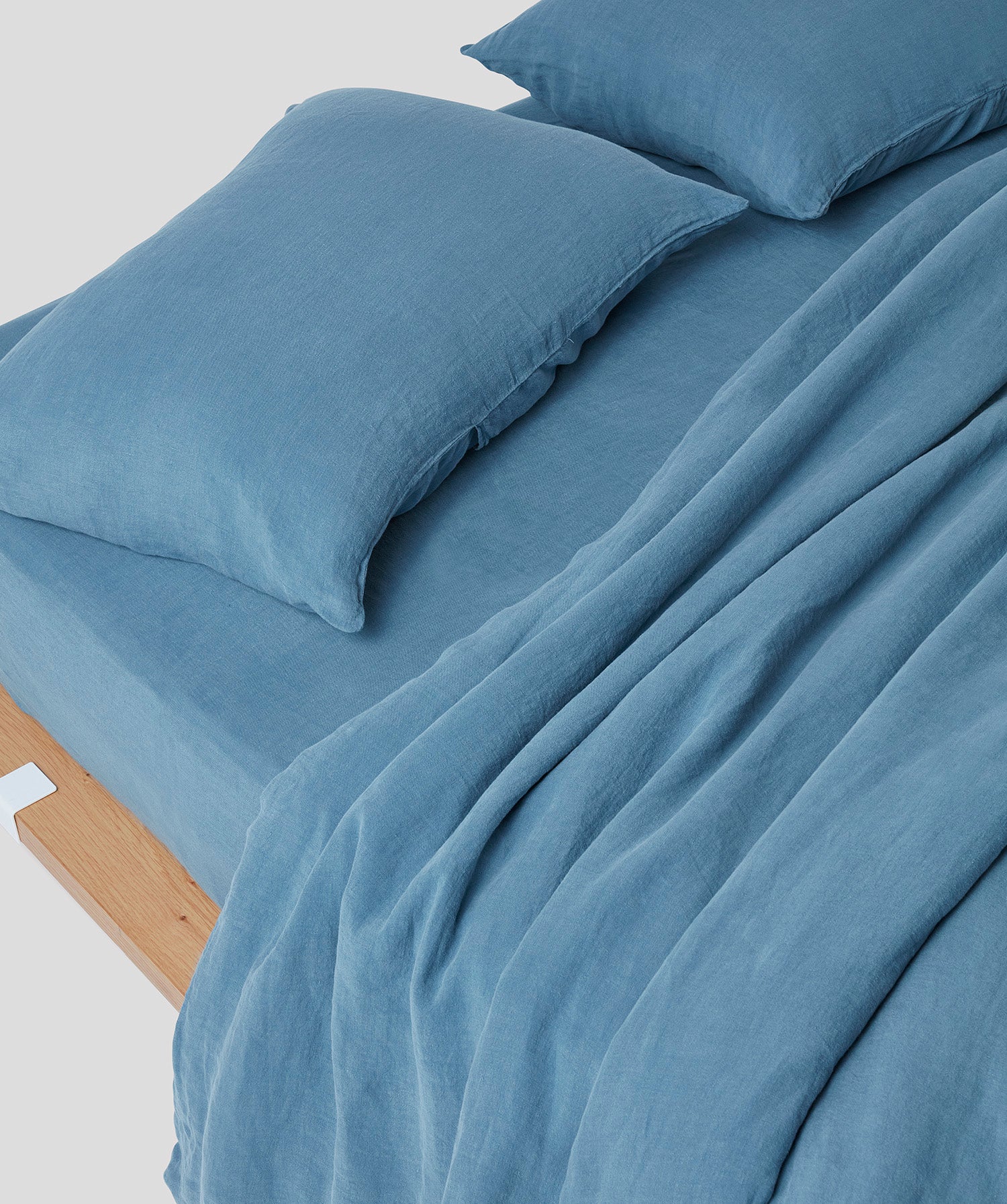 Linen Duvet Cover - Full/Queen - Blue - Image 3